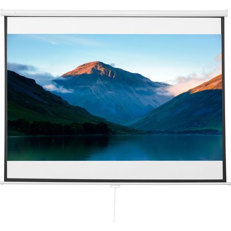 Écran de projection 100 pouces 4:3 hauteur réglable tissu métal 203x152 cm blanc