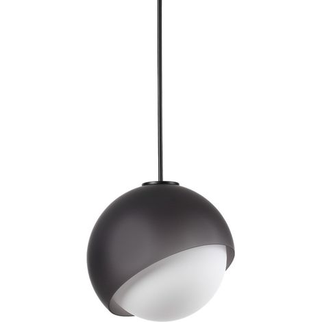 Ideal Lux BLOOM Suspension globe de 22 cm, noire, 1 douille E27 (1/2)