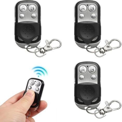 Set di 3 telecomandi universali per cancelli – Telecomandi wireless universali con segnale acustico automatico – 433 MHz – Pulsanti alfabetici – Compatibile con cancelli a 4 pulsanti e cancelli multif (1/5)