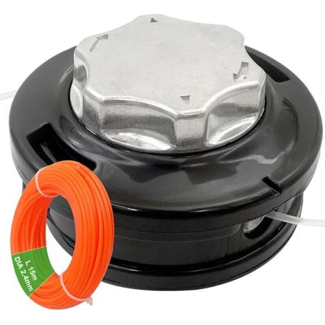 Hilo de repuesto universal para desbrozadoras automáticas M10 x 1,25 mm con cable de 15 m x 2,4 mm (1/5)