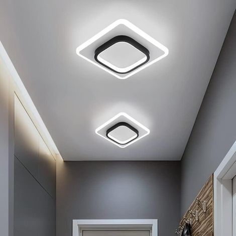 Plafonnier LED Moderne, Lampe de Plafond Chambre en Acrylique 21W, Luminaire Plafonnier Carré pour Couloir Balcon Escalier, Blanche Froide 6500K, Diamètre 24CM [Classe énergétique E] (1/5)