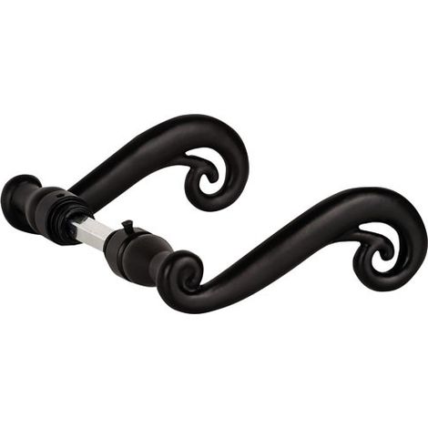 ALPERTEC ensemble double poignée coq fer noir tige carrée 7 mm