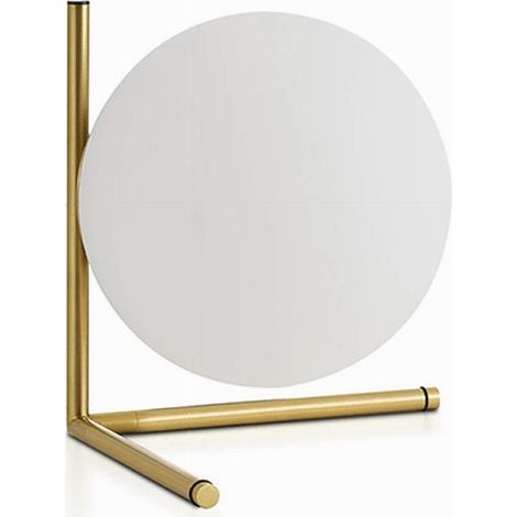 TrAdE Shop Traesio - Lampada Comodino Minimalista Lume Decorativo In Metallo Bronzo Sfera Abs G9 D34 - (1/5)