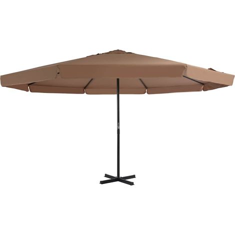 Sombrilla de jardín con palo de aluminio gris taupe 500 cm vidaXL