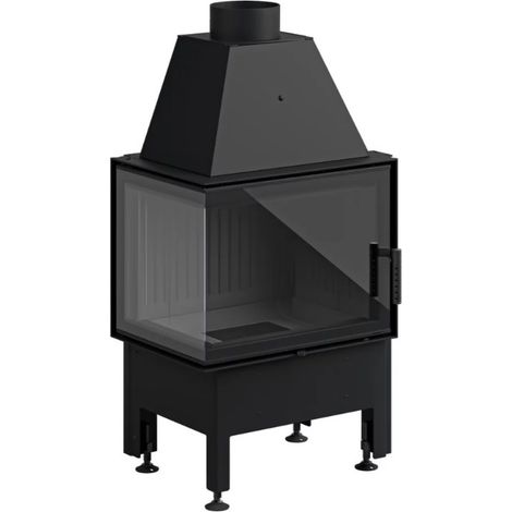 Insert à bois d'angle Smart 2L/PXT noir 57 cm - Gauche