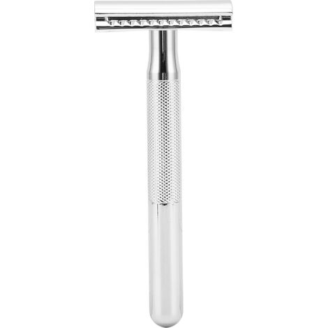 Rasoir de sécurité pour homme — Alliage de zinc, réutilisable, rasoir à double tranchant, adapté aux hommes (1 pièce)