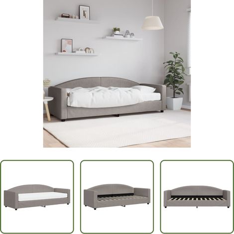 Schlafsofa - Tagesbett mit Matratze Taupe 80x200 cm Stoff (1/5)