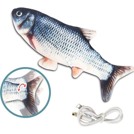 Poisson interactif en peluche pour chat avec sachet d'herbe à chat, jouet amusant pour l'exercice du chat. (1/5)
