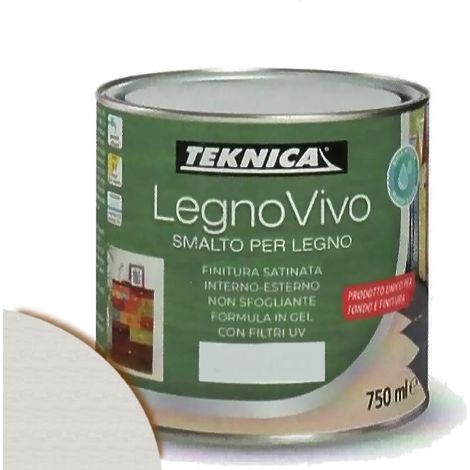 TEKNICA legno vivo smalto all'acqua per legno 750ml in gel vari colori - Colore: Grigio