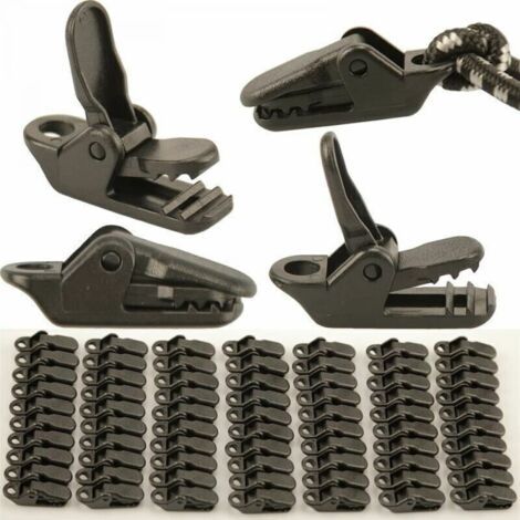 71pcs Clip de Fixation Bache Auvent, Clips de Verrouillage Clips de Bâche Clips Toile de Tente en Linoléum en Plastique pour Bache Auvent, Pinces à Bâche Tarp Clip Tent Clip (1/5)