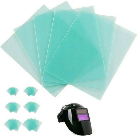 133mm x 114mm Heavy Duty Polycarbonate Welding Helmet Protective Plate - Pack of 10 (1/4)