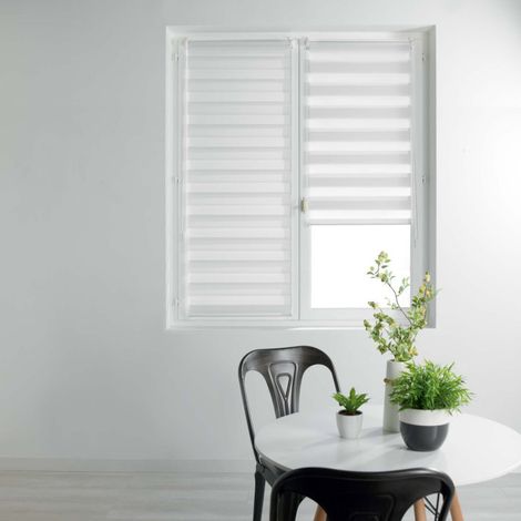Store Enrouleur Jour Nuit "Daynight" 90x180cm Blanc (1/3)
