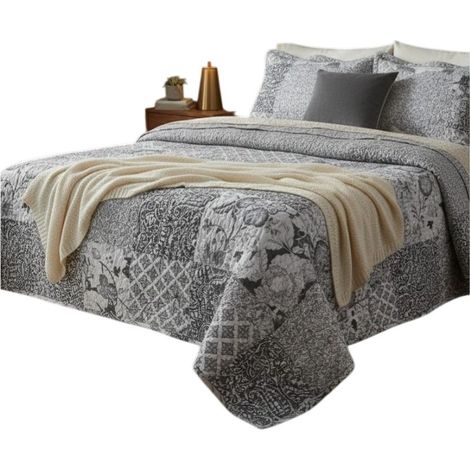 Couvre lit + taies 260 x 240 cm floral Octavie