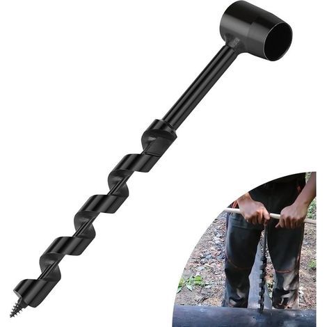 Manueller Holzbohrer, φ19 x 230 mm, Handbohrer aus Kohlenstoffstahl, Bushcraft-Mehrzweck-Holzbohrer für Outdoor-Abenteuer, Camping und Holzbearbeitung (1/5)