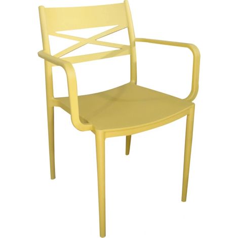 sedia da esterno elica garden "darleen" in polipropilene giallo 55x55x81 cm
