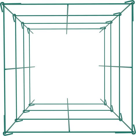 Mophorn Tomatenkäfige, 37,8 x 37,8 x 99,9 cm, 6er-Pack quadratische Pflanzenstütztürme, grüner PVC-beschichteter Stahl für kletterndes Gemüse, Obst, Blumen