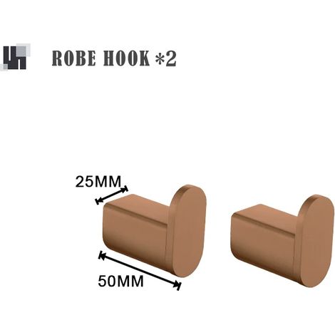 (2 crochets pour peignoir) Porte-serviettes/porte-mouchoirs/crochet pour peignoir en or rose brossé, porte-gobelet, brosse WC et porte-savon, accessoires de salle de bain (1/5)