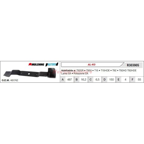 AL-KO Messer für T920R 950 15 Rasenmäher R303905