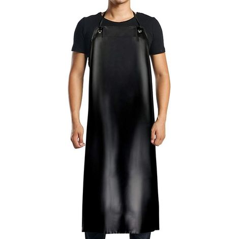 Tablier imperméable en PVC-120x90cm, noir, pour hommes et femmes, imperméable à l'eau et à l'huile, adapté au nettoyage, aux travaux de laboratoire, à l'abattage, aux soins des chiens (1/5)