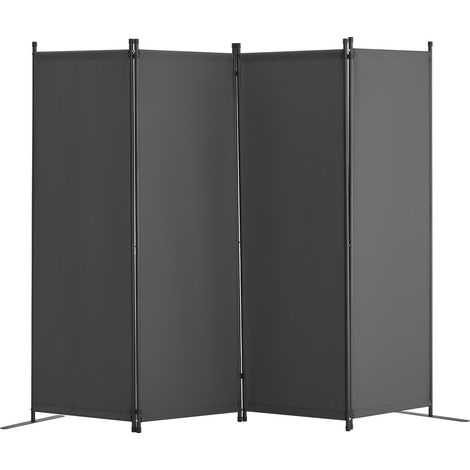 VEVOR Biombo Separador Plegable 4 Paneles con Marco de Acero al Carbono y Tela de poliester Separador de Ambientes de Privacidad 228x45x172,5 cm para Oficina, Dormitorio, Comedor, Estudio, Gris