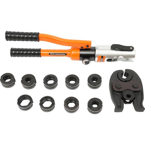 Herramienta de crimpado hidráulica, juego de 10 matrices, naranja-negro (1/2)