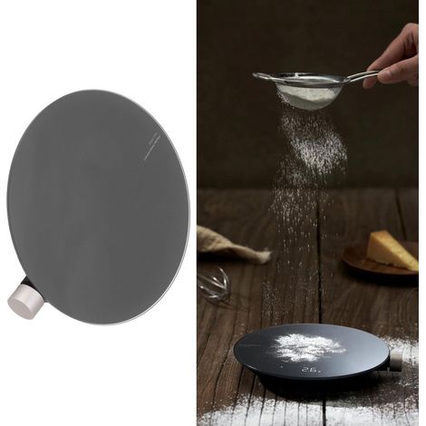 Balance de cuisine intelligente noire, petite balance domestique pour peser avec précision les aliments cuits au four (balance en verre trempé) (1/5)