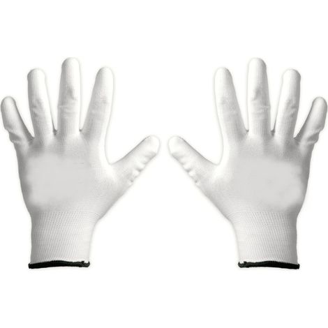 120 PAIA GUANTI LAVORO POLIURETANO GUANTO COPPIA BIANCHI 01WW TAGLIA 9