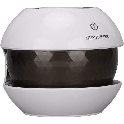 Mini-USB-Luftbefeuchter, leise und farbenfroh, 150 ml, Ultraschall, Kaltnebel, mit Nachtlicht für Zuhause und Auto (schwarz). (1/5)