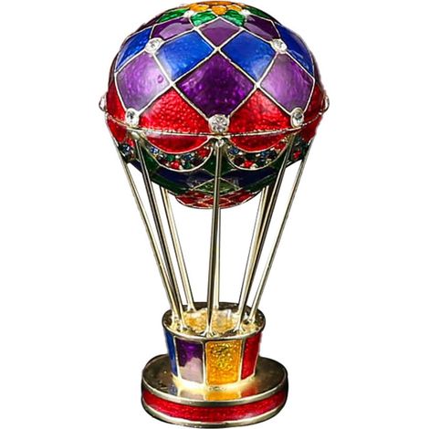 Hand-Painted Metal Hot Air Balloon Jewelry Box (1/5)