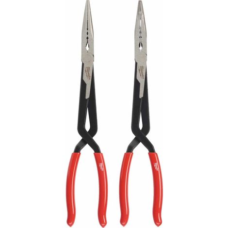 Milwaukee Montagezangen-Set lange Ausführung 1x gerade Spitzzange + 1x 45°-Spitzzange (1/5)
