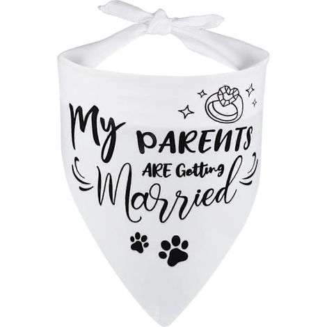 Filiyano-Lot de 2 bandanas doux pour chien « Mes parents se marient », motif mariage. (1/5)
