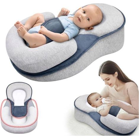 Culla antireflusso, sdraietta antireflusso per neonati con cinghia di sicurezza, cuscino poggiatesta regolabile, 55 cm x 40 cm x 30 cm (1/5)