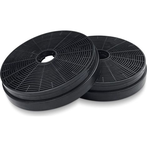 Pack de 2 filtres à charbon actif pour hotte aspirante Ø175 mm – Épaisseur 35 mm – Compatible Respekta MIZ0031, Klarstein, PKM CO4 (1/5)