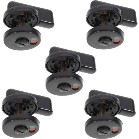 Mikinona 5pièces Indicateur de Verrouillage Porte Toilettes Publiques Noir Serrure Intime Rotative pour Porte Wc Accessoire pour Centres Commerciaux et Lieux Publics (1/5)