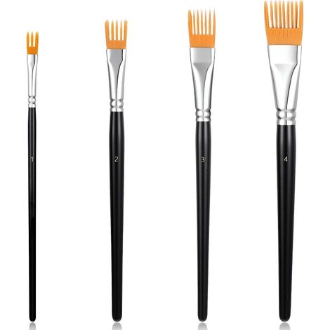 Beyamis Ensemble de 4 pinceaux professionnels pour artistes (acrylique, huile, aquarelle) - Kit de fournitures artistiques polyvalent pour artistes (1/5)