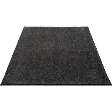 FLOORNOVO Hochflor Teppich Grau einfarbig - 200 x 140 cm - Besonders Weicher Teppich Wohnzimmer & Badezimmerteppich - Pflegeleicht - vielseitig einsetzbar im Innenbereich (1/2)