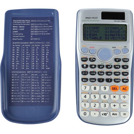 Calculatrice scientifique multifonction avec couvercle coulissant, touches transparentes, double alimentation, idéale pour étudiants. (1/5)