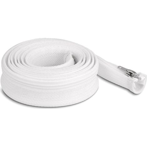 DELOCK TUYAU TRESSÉ AVEC FERMETURE ÉCLAIR RÉSISTANT À LA CHALEUR BLANC 2 M X 30 MM 20828