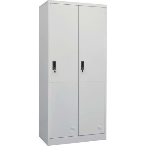 Kleiderschrank Hellgrau 80x50x180 cm Stahl vidaXL (1/5)