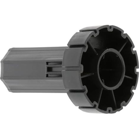 Embout de tube de volet roulant octogonal en PVC noir Fenêtre Sortie Baie vitrée Store, pour poulie et tube octogonal de 40 mm sortie pour roulement Ø 28 mm (1/2)