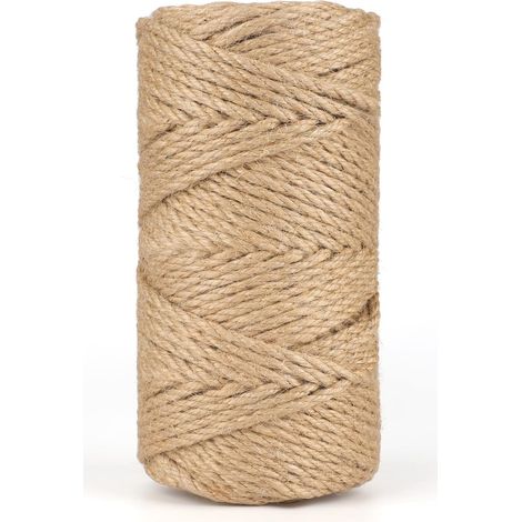 1 Rouleau Corde 50M 5MM Jute Naturel 4 Brins Torsadés Pour Jardinage Bricolage Décoration (1/5)