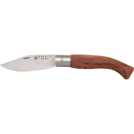 Navaja de Punta con hoja de Acero Inox de 8,5 cm, mango de madera, virola de latón Don Benito 13215