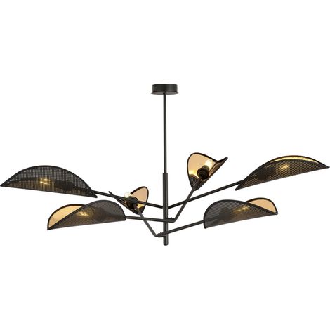 Lustre Emibig VENE noir/or 6xE14 métal IP20 6L 51cm (1/5)