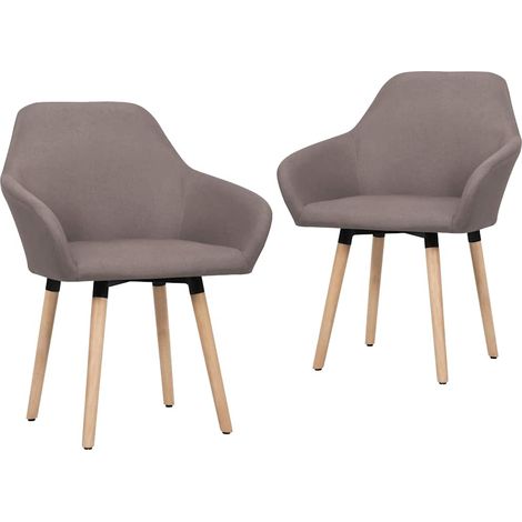 vidaXL Sillas de comedor 2 unidades tela gris taupé (1/4)