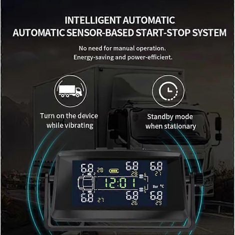 Système de surveillance de la pression des pneus avec 6 capteurs et moniteur de température des pneus pour camping-car/remorque (1/5)