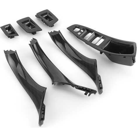 Ensemble 7 Pièces Habillage Panneau Interrupteur Vitre Intérieur Bras Accoudoir Porte Style Fibre Carbone pour Série 5 F10 F11 F18 2010-2016 Conduite à Gauche (1/5)
