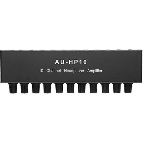 AU-HP10 10-Kanal-Stereo-Kopfhörerverstärker, 1 Eingang, 10 Ausgänge, NJM4556A unabhängig steuerbarer Vorverstärker, 12–24 V DC-Netzteil (1/5)