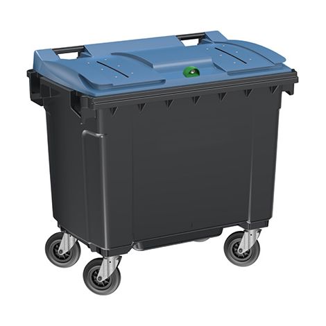 Conteneur poubelle 660 litres pour le tri du papier confidentiel - Conteneur poubelle bleu - 210043PC (1/3)