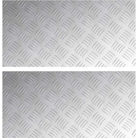 Plaques à damier 2 pcs Argent 60 x 30 cm Aluminium CFW642352 (1/5)