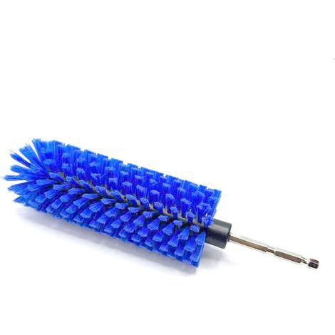 Brosse de perçage pour jantes et bouteilles. Brosse de nettoyage automobile haute densité et résistante, adaptée aux roues, jantes, moteurs, pots d'échappement et bouteilles. (1/5)